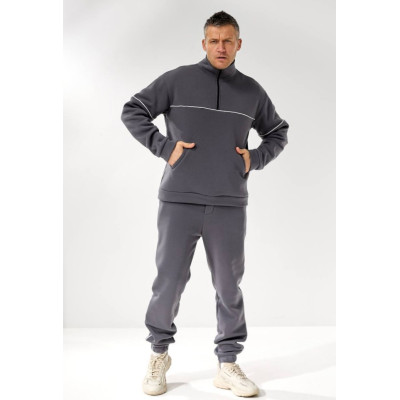 Теплый мужской костюм на флисе спортивный